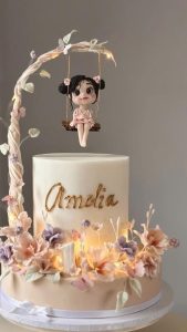 DECORATED CAKE WITH 3D CHARACTER AND FLOWER TECHNIQUE